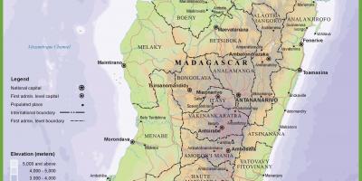 Map of physical map of Madagascar